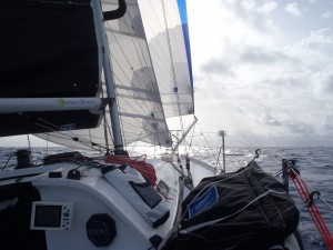 Passatsegeln mit mittlerem Spi und Reff im Groß, tagelang